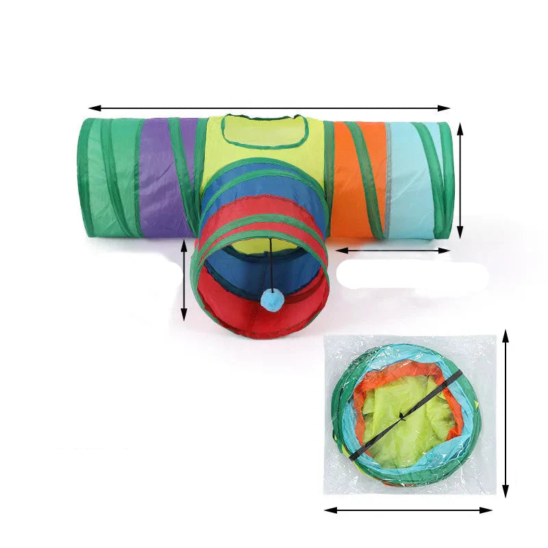 Foldable Cat Tunnel Toy – Breathable Indoor Play Tunnel for Cats