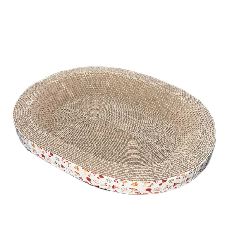 Oval Cat Scratch Board – Cat Scratcher and Bed