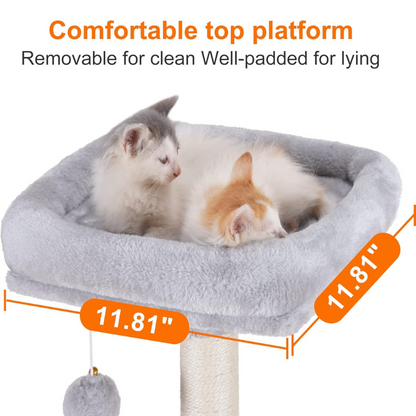 Heybly Small Cat Tree with Hammock – Compact Cat Tower & Furniture for Indoor Cats