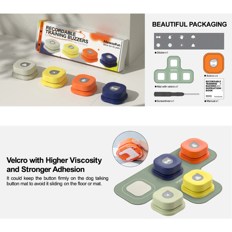 MEWOOFUN Dog Talking Buttons for Pet Communication Toy