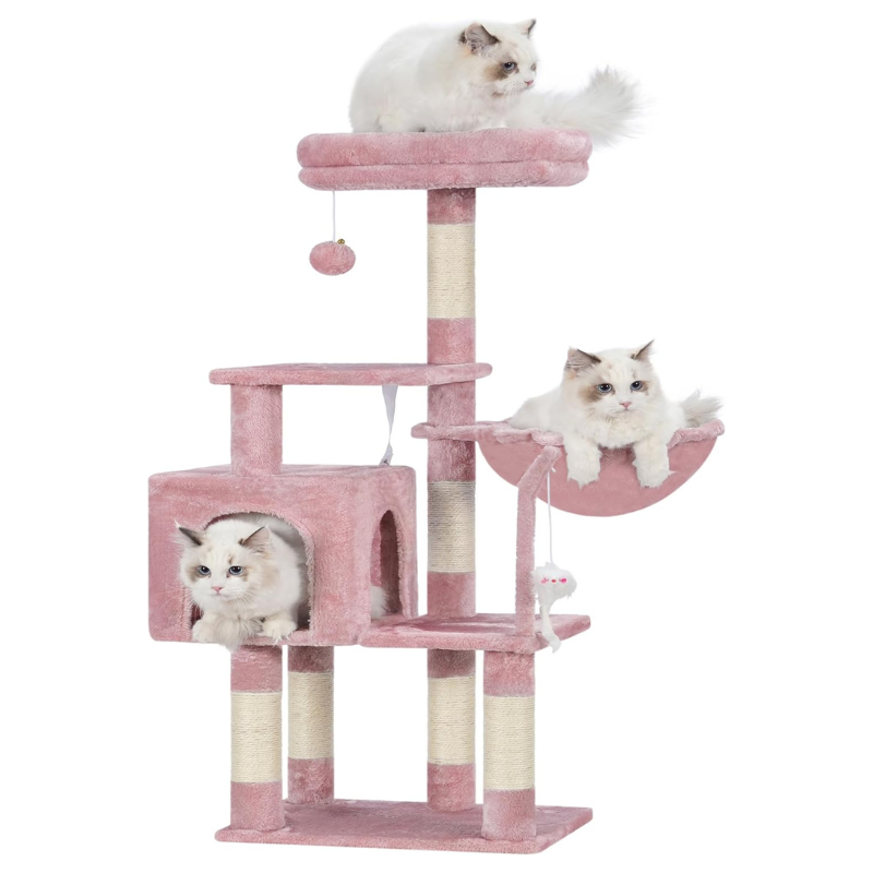 Heybly Small Cat Tree with Hammock – Compact Cat Tower & Furniture for Indoor Cats