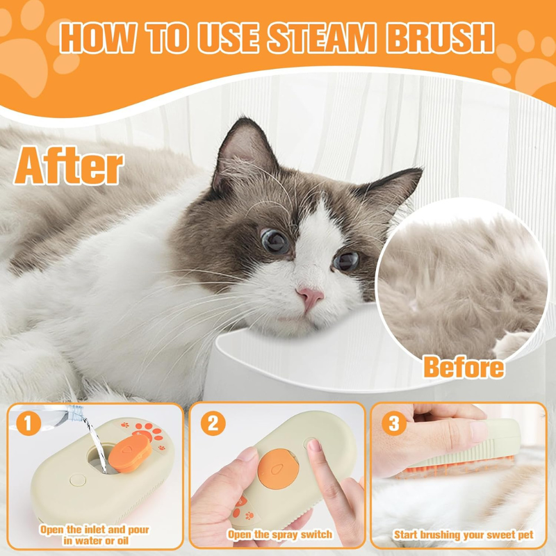 GroomBrush-The All-in-One Pet Gromming Mist Brush