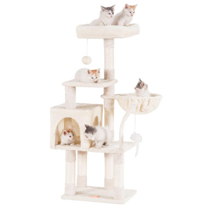 Heybly Small Cat Tree with Hammock – Compact Cat Tower & Furniture for Indoor Cats