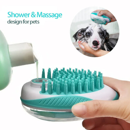 2-in-1 Pet Bath Brush – Soft Silicone Dog Cat Grooming & Massage Comb