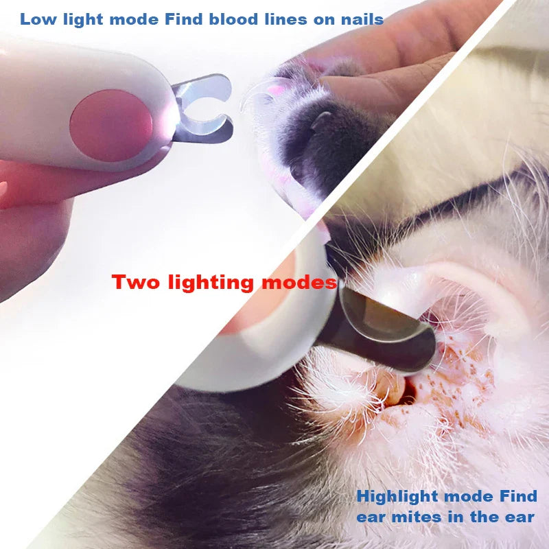 LED Pet Nail Clipper  Claw Grooming Scissors for Cats Small Dogs