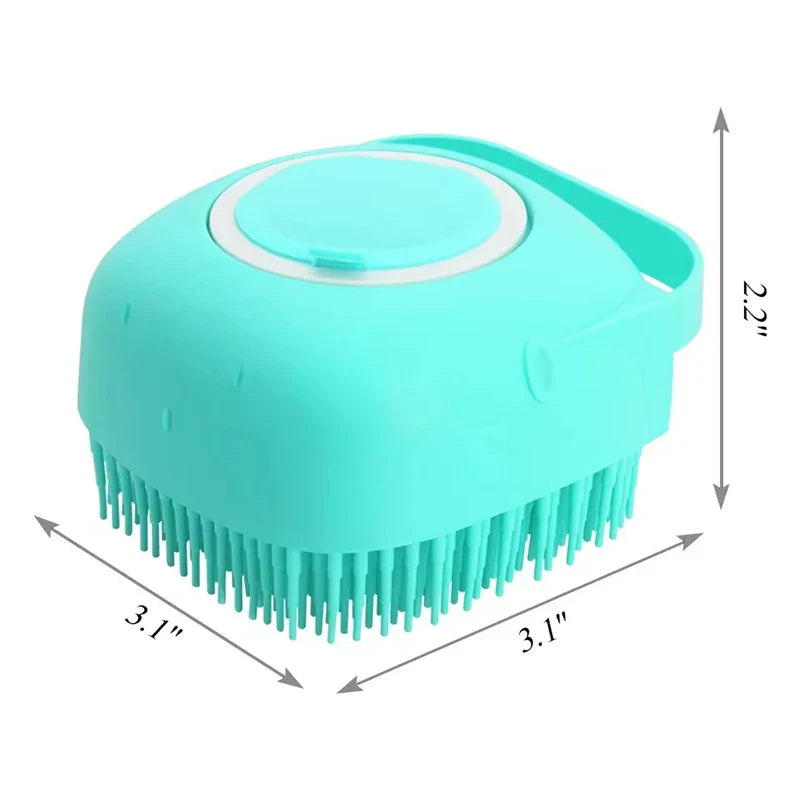2-in-1 Pet Bath Brush – Soft Silicone Dog Cat Grooming & Massage Comb