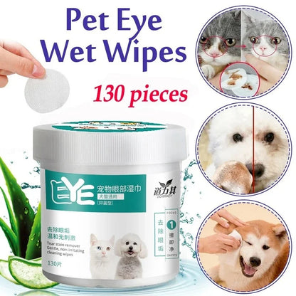 130 Pcs Dog & Cat Eye Wipes Tear Stain Remover