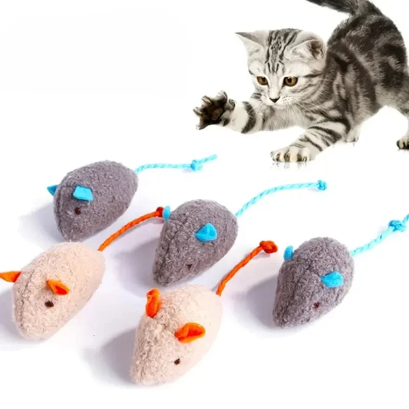 Plush Rat Cat Toy Set – 3/7PCS Durable Linen Indoor Play