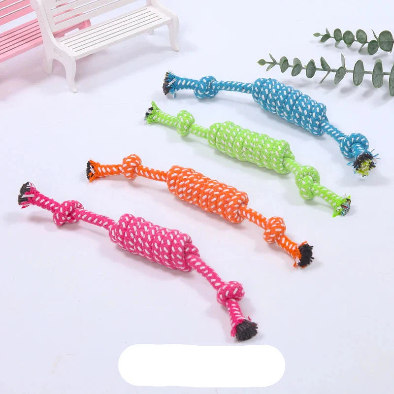 Interactive Cotton Rope Dog Toy – Mini Ball for Chewing & Cleaning