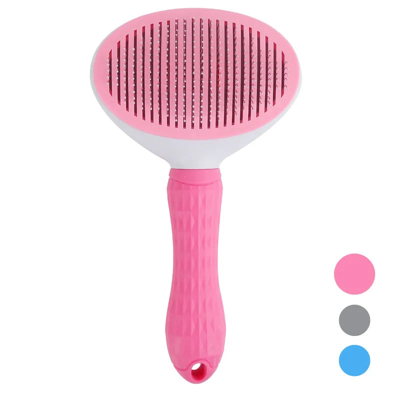 Self-Cleaning Pet Hair Removal Comb for Cats & Dogs