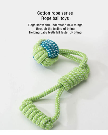 Interactive Cotton Rope Dog Toy – Mini Ball for Chewing & Cleaning