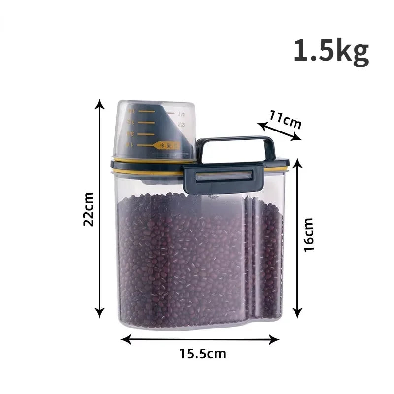 Dog & Cat Food Storage Container – 1.5kg/2kg with Measuring Cup