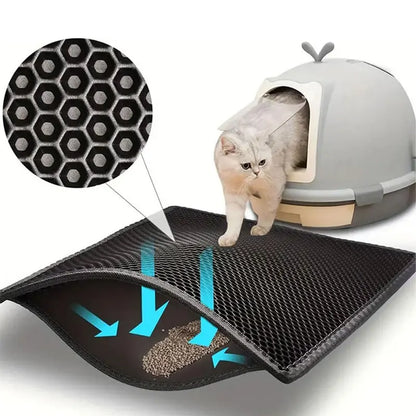 Waterproof Double Layer Cat Litter Mat – Trapping Pad for Easy Clean