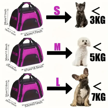 Portable Dog & Cat Travel Carrier – Breathable Mesh Pet Handbag