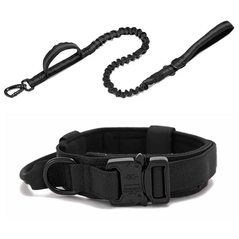 Durable Nylon Dog Collar & Reflective Leash Set – Tactical Training
