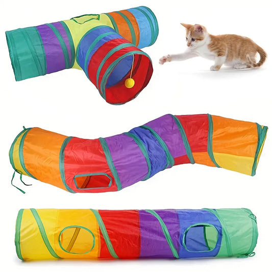 Foldable Cat Tunnel Toy – Breathable Indoor Play Tunnel for Cats