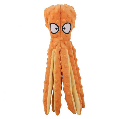 Plush Octopus Dog Toy – Bite Resistant, Squeaky & Interactive