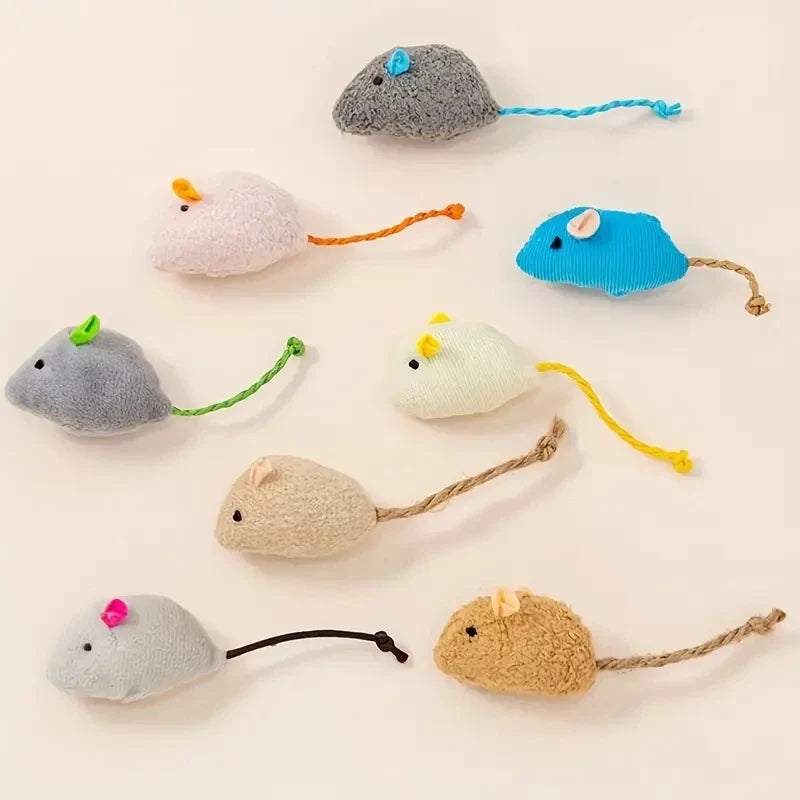 Plush Rat Cat Toy Set – 3/7PCS Durable Linen Indoor Play