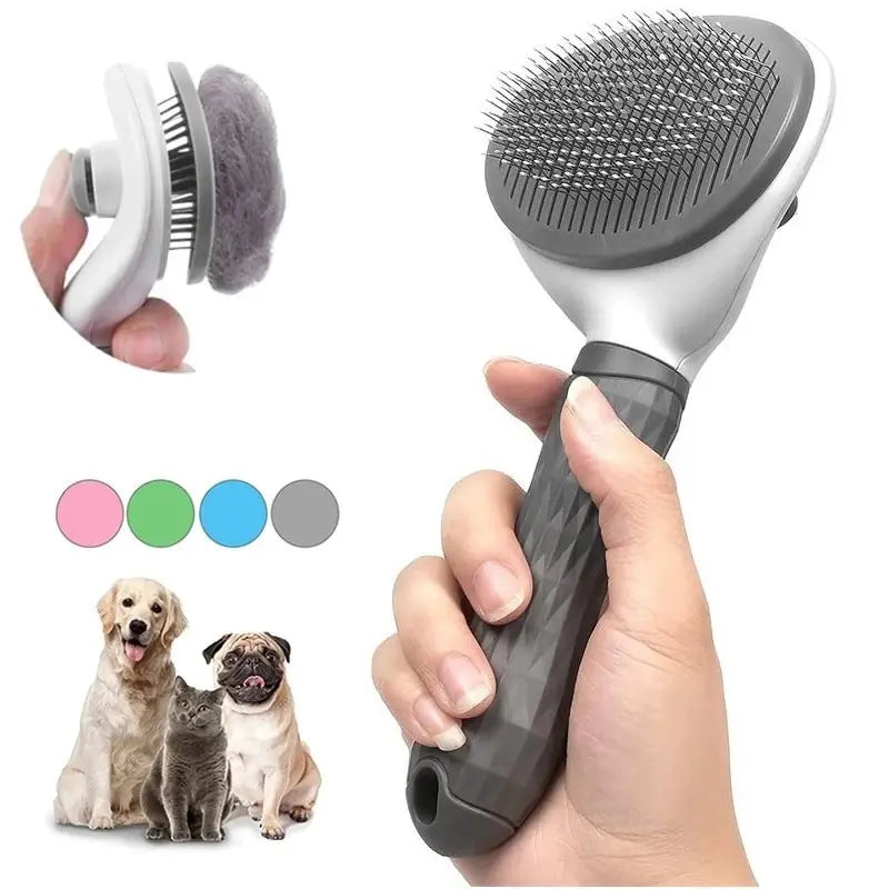 Self-Cleaning Pet Hair Remover Brush – Grooming Comb for Dogs & Cats