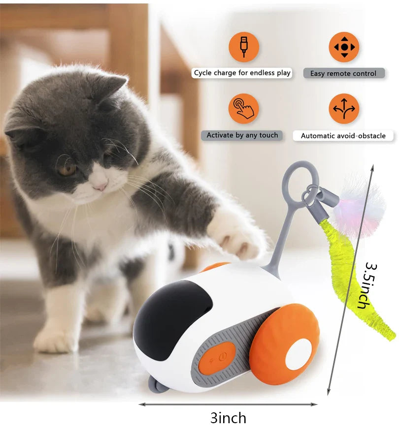 Smart Interactive Pet Car Toy – Remote Moving Toy for Cats & Dogs