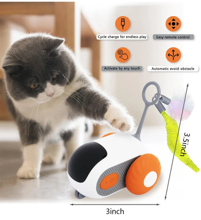 Smart Interactive Pet Car Toy – Remote Moving Toy for Cats & Dogs