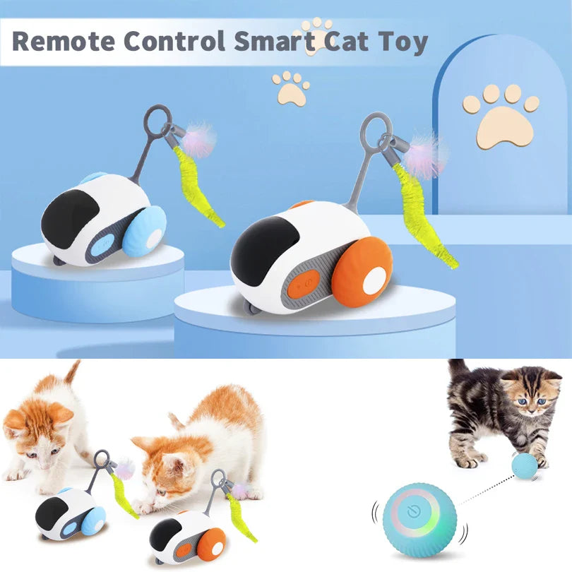 Smart Interactive Pet Car Toy – Remote Moving Toy for Cats & Dogs