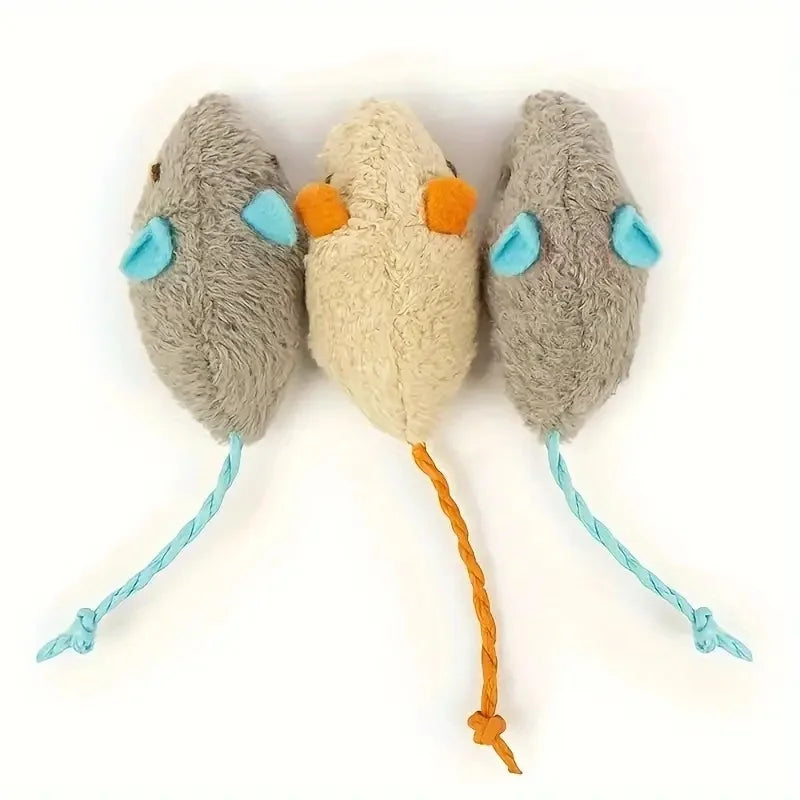 Plush Rat Cat Toy Set – 3/7PCS Durable Linen Indoor Play