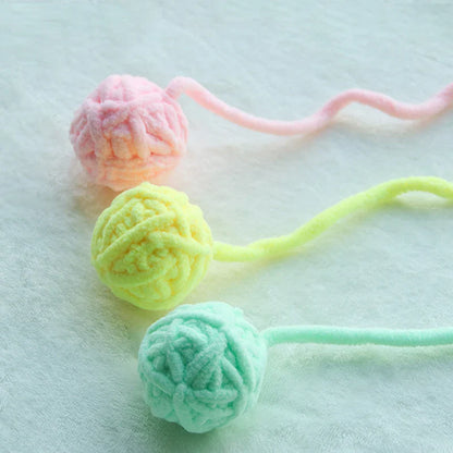 Colorful Yarn Ball Cat Toys with Bell