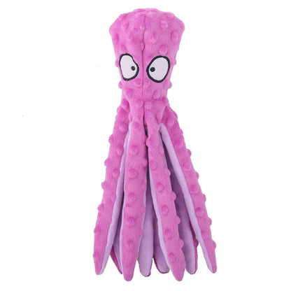 Plush Octopus Dog Toy – Bite Resistant, Squeaky & Interactive