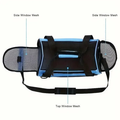 Portable Dog & Cat Travel Carrier – Breathable Mesh Pet Handbag