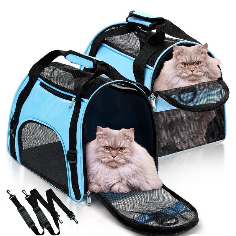 Portable Cat & Dog Carrier Bag – Foldable Breathable Travel Handbag