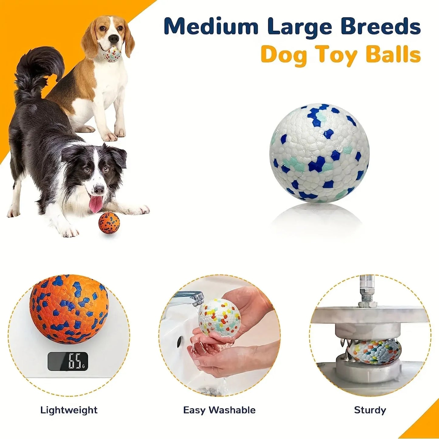 Durable Chew Ball Dog Toy – Interactive Teeth Cleaning Ball