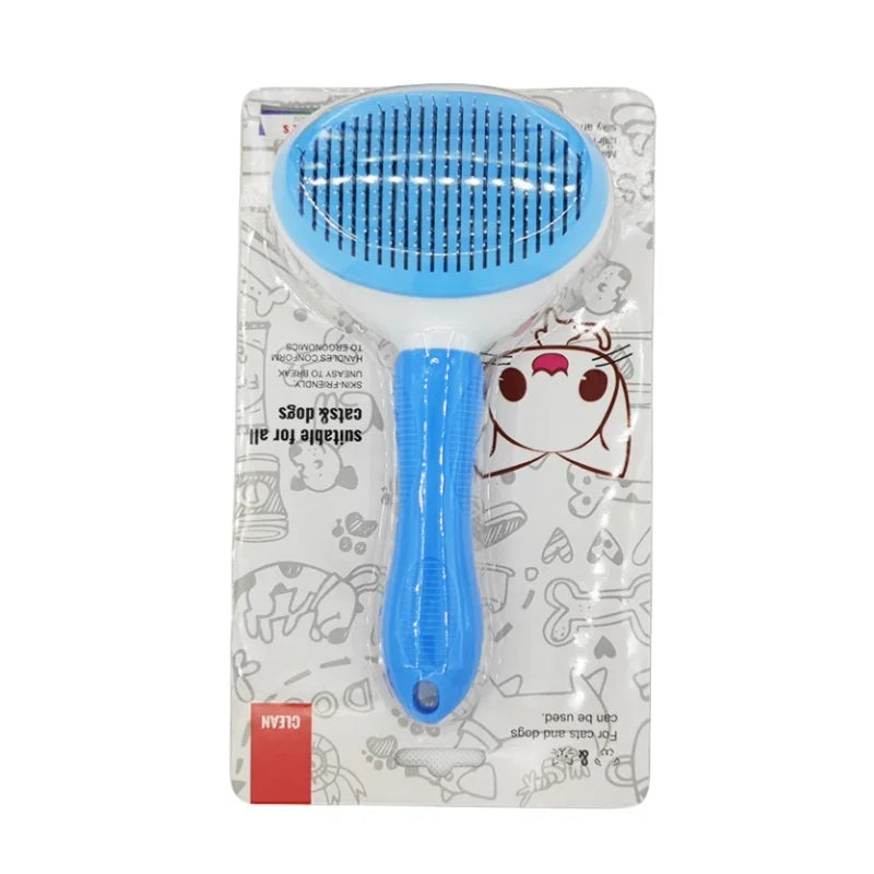 Self-Cleaning Pet Hair Removal Comb for Cats & Dogs