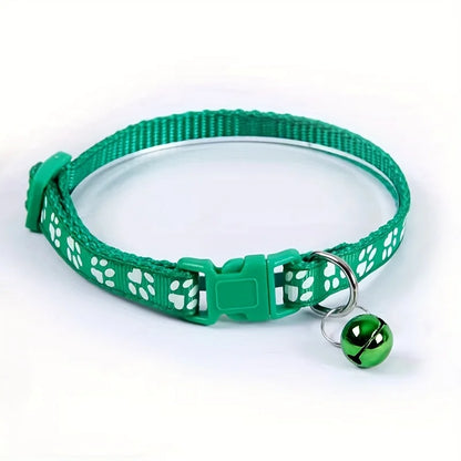 Colorful Adjustable Cat Collar with Bell