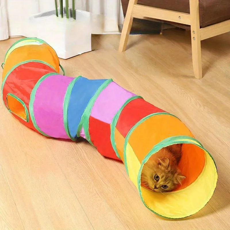 Foldable Cat Tunnel Toy – Breathable Indoor Play Tunnel for Cats