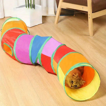 Foldable Cat Tunnel Toy – Breathable Indoor Play Tunnel for Cats