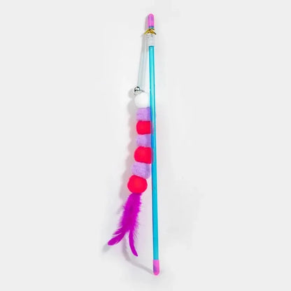 Elastic String Cat Teaser Wand with Faux Fur Bug