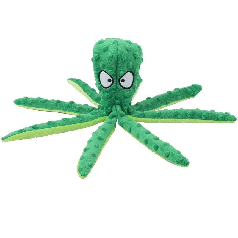 Plush Octopus Dog Toy – Bite Resistant, Squeaky & Interactive