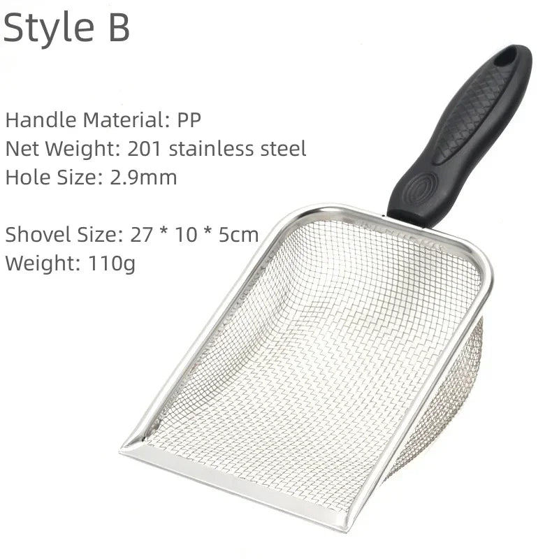 Stainless Steel Cat Litter Scoop with Long Handle | Durable & Easy to Use