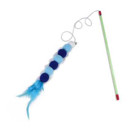 Elastic String Cat Teaser Wand with Faux Fur Bug