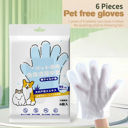 Pet Cleaning Gloves – Wash-Free Bath Wipes for Cats & Dogs