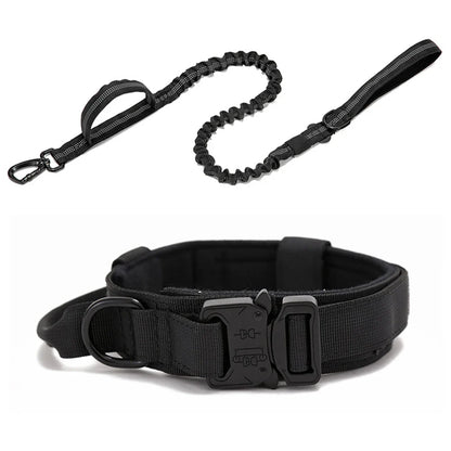 Durable Nylon Dog Collar & Reflective Leash Set – Tactical Training